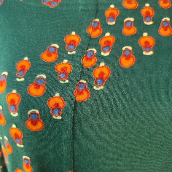 Vintage 80s Albert Nipon Women's Floral Geometric Wool Blend Midi Dress  8 Green - Picture 4 of 7